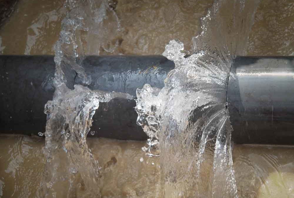 Water Leaking From Broken Pipe
